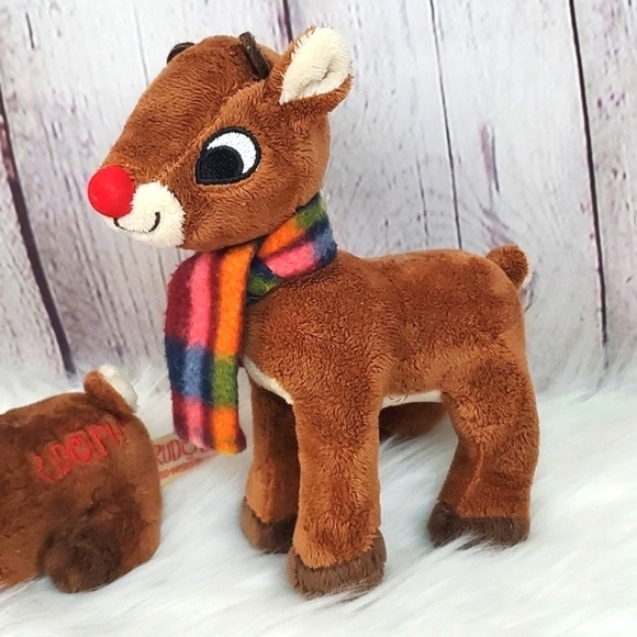 Christmas Rudolph the Red Nosed Sings Reindeer Stocking Stuffer Stuffed Animal - Picture 4 of 15